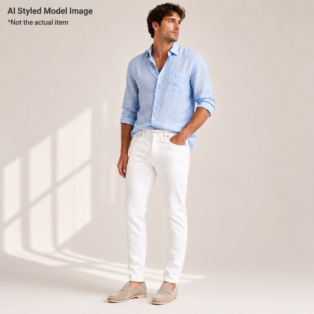 PAIGE Federal Jeans Men 29 Icecap White Transcend Slim Straight Made USA Preppy